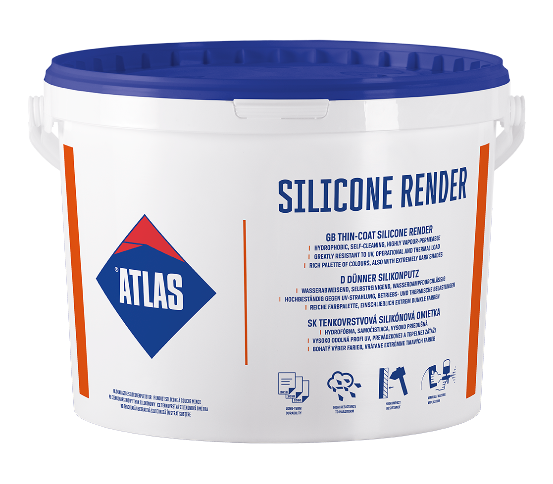 ATLAS Silikónová omietka 2,0 mm zatieraná Premium - biela báza/25 kg - Parapetrol