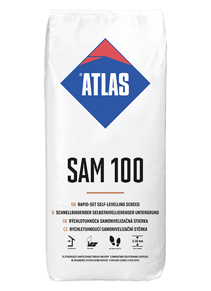 ATLAS SAM 100 (nivelačka anhydritová 5-30mm)/25kg 48ks/pal - Parapetrol