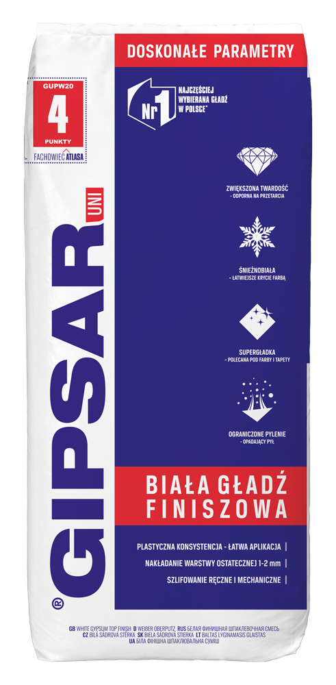 ATLAS Gipsar Uni biela sádrová stierka/5kg - Parapetrol