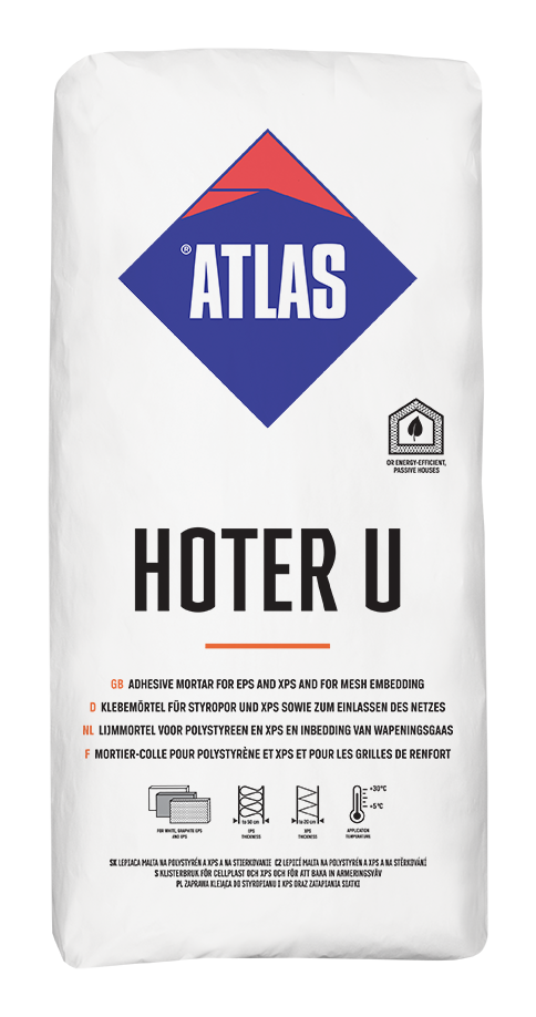 ATLAS HOTER U 2v1 lepiaca malta pre lepenie polystyrénu a XPS a na stierkovanie/25kg