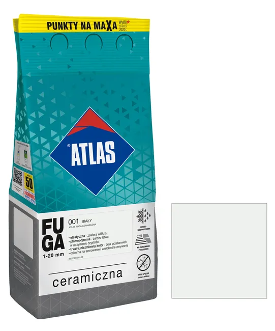 ATLAS KERAMICKÁ škárovacia hmota 1-20mm 001 Biela/2kg