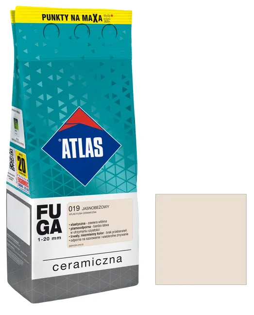 ATLAS KERAMICKÁ škárovacia hmota 1-20mm 019 svetlobežová/5kg