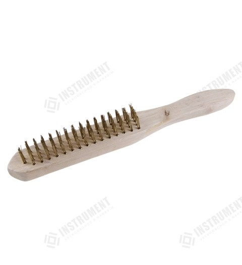Kartáč mosadzny standard 4 rady drevo